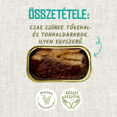Lenda Nedves Foodie Cat "Hake and black tuna loin" - Tőkehal és fekete tonhalfilé 120 g