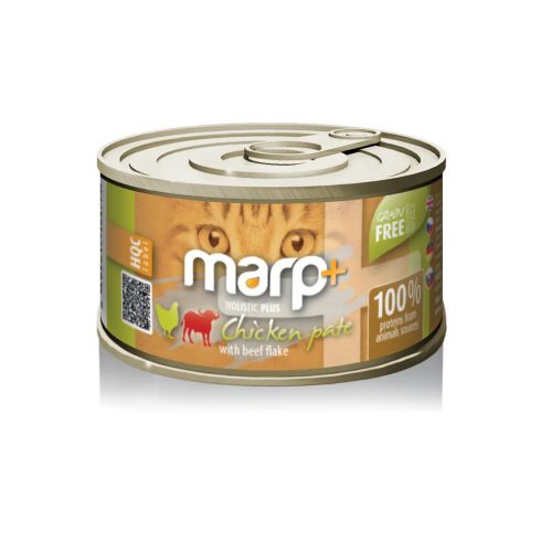Marp CAT Holistic Plus - Nedves Chicken pate with beef flake 70 g - Csirkepástétom marhadarabokkal 70g