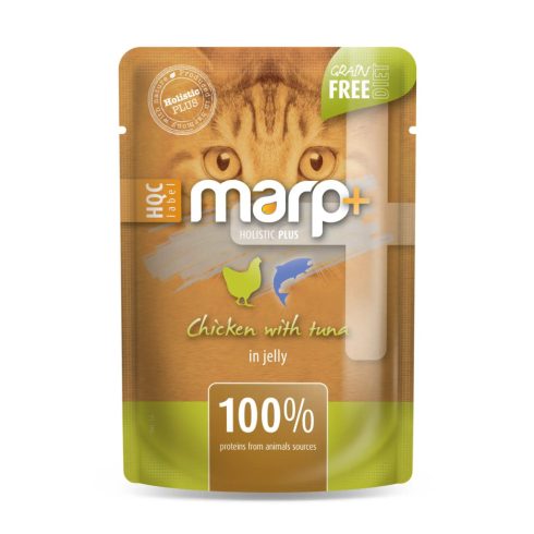 Marp CAT Holistic Plus - Nedves Chicken with tuna in jelly 55 g - Csirke tonhallal zselében 55 g
