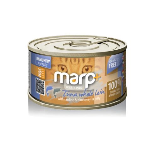 Marp CAT Holistic Plus - Nedves Tuna whole loin with sardine and blueberry in jelly 70 g - Tonhalfilé szardíniával és áfonyával zselében 70 g
